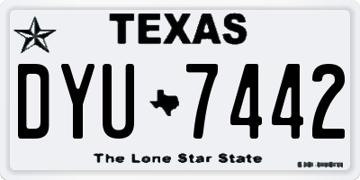 TX license plate DYU7442