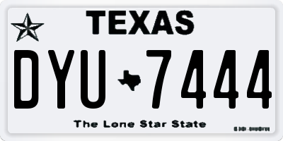 TX license plate DYU7444