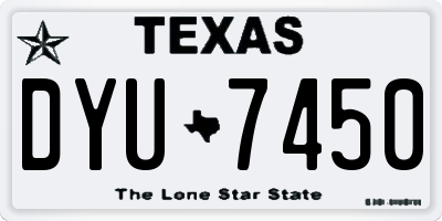 TX license plate DYU7450