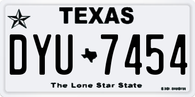 TX license plate DYU7454