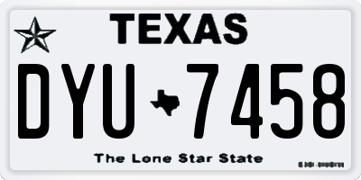 TX license plate DYU7458