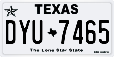 TX license plate DYU7465