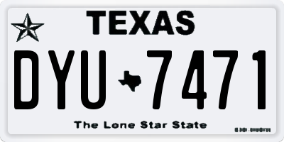 TX license plate DYU7471