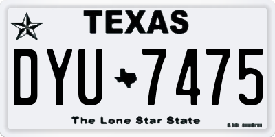 TX license plate DYU7475