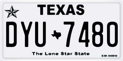 TX license plate DYU7480