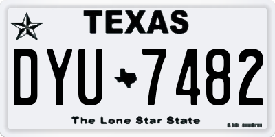 TX license plate DYU7482