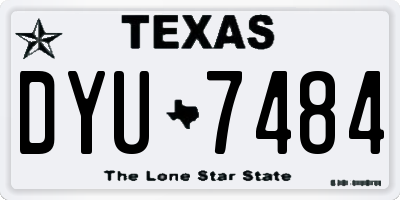 TX license plate DYU7484