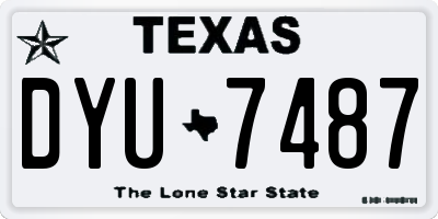 TX license plate DYU7487