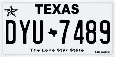 TX license plate DYU7489