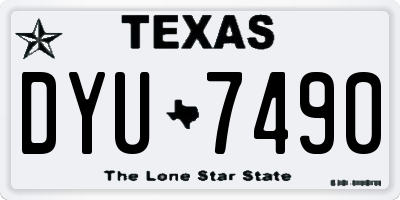 TX license plate DYU7490