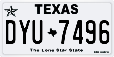 TX license plate DYU7496