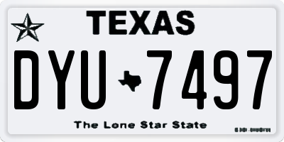 TX license plate DYU7497