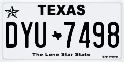 TX license plate DYU7498