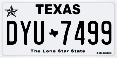 TX license plate DYU7499