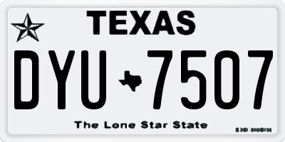 TX license plate DYU7507