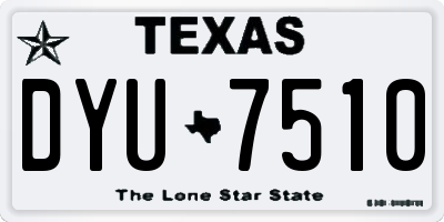 TX license plate DYU7510