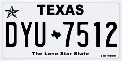TX license plate DYU7512