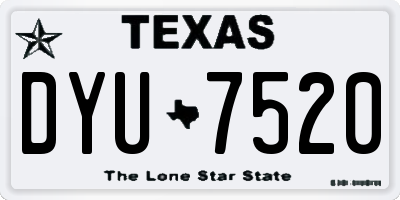 TX license plate DYU7520