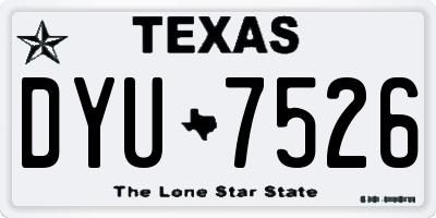 TX license plate DYU7526
