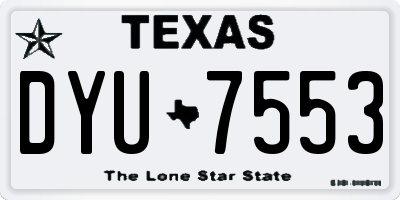 TX license plate DYU7553