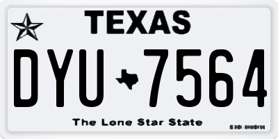 TX license plate DYU7564
