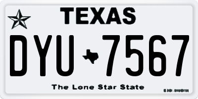 TX license plate DYU7567