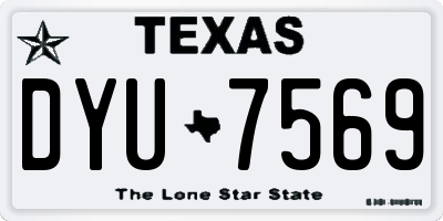 TX license plate DYU7569