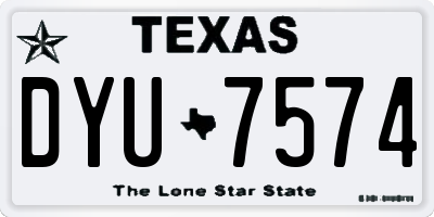 TX license plate DYU7574