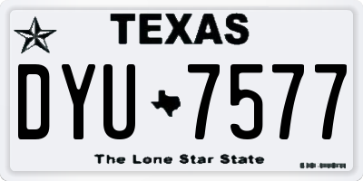 TX license plate DYU7577