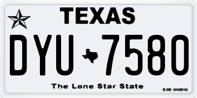 TX license plate DYU7580