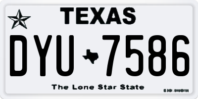 TX license plate DYU7586