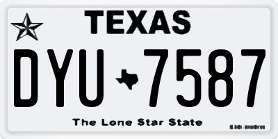 TX license plate DYU7587