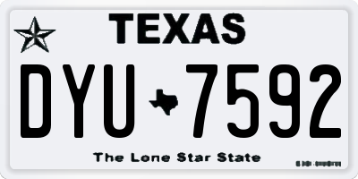 TX license plate DYU7592
