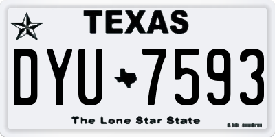 TX license plate DYU7593