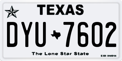 TX license plate DYU7602