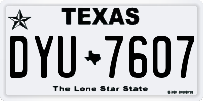TX license plate DYU7607
