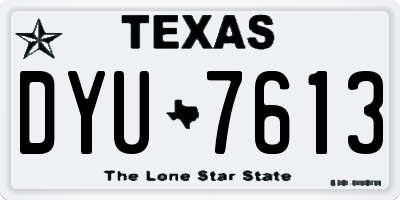 TX license plate DYU7613