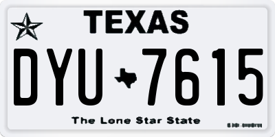 TX license plate DYU7615