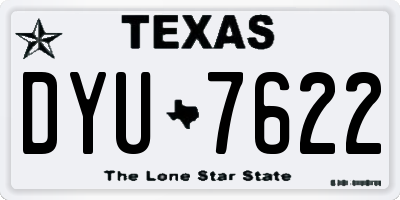 TX license plate DYU7622