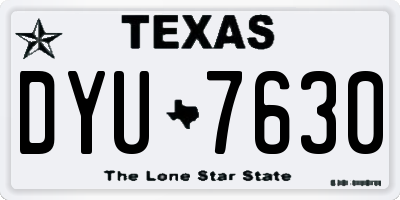 TX license plate DYU7630