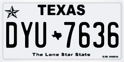 TX license plate DYU7636