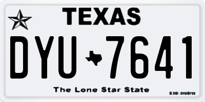 TX license plate DYU7641