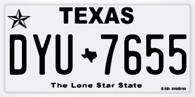 TX license plate DYU7655