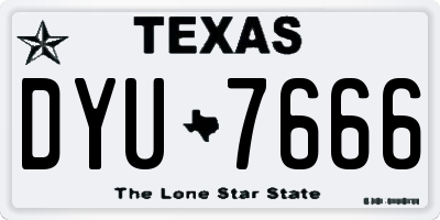 TX license plate DYU7666