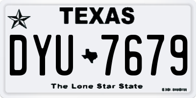 TX license plate DYU7679