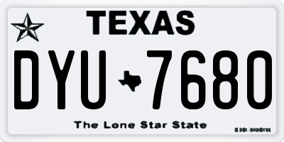 TX license plate DYU7680