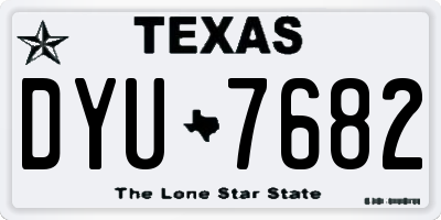 TX license plate DYU7682