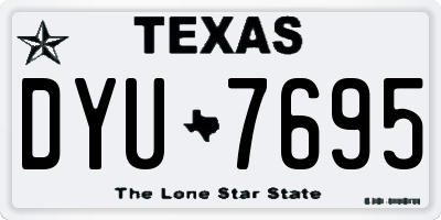 TX license plate DYU7695