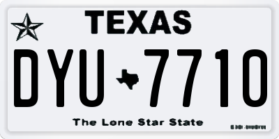 TX license plate DYU7710