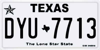 TX license plate DYU7713